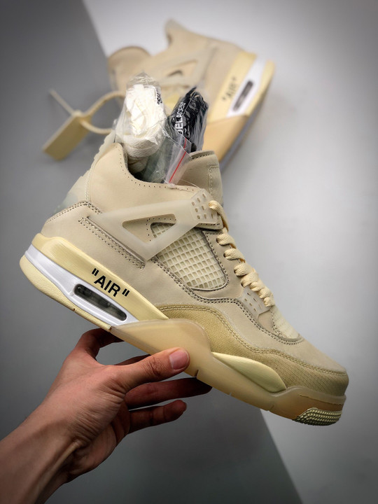 Off-White x Air Jordan 4 Sail/Muslin-White-Black – GDuckee