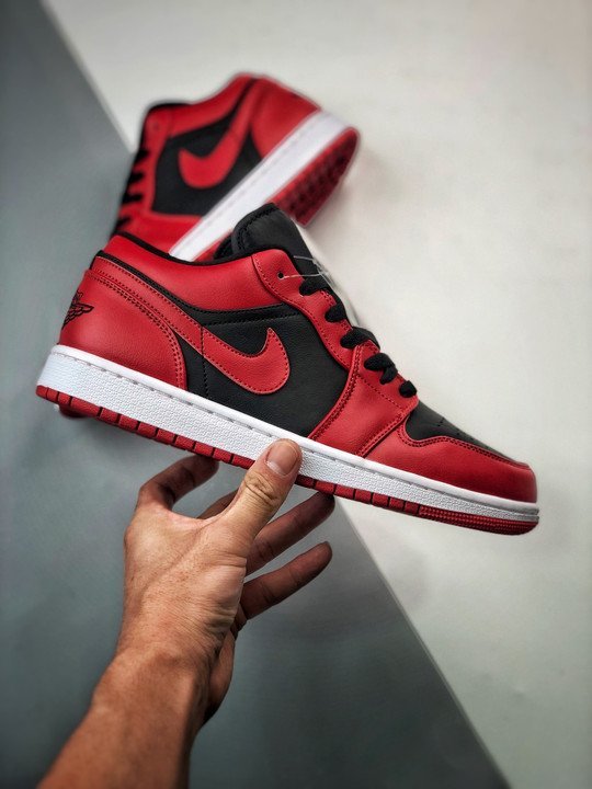 Air Jordan 1 Low ‘Reverse Bred’ Varsity Red/White-Black 553558-606 - Image 2