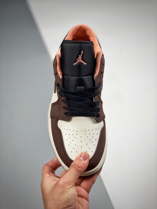 Air Jordan 1 Low Light Chocolate/Black-Sail-Crimson Bliss DC6991-200 - Image 6