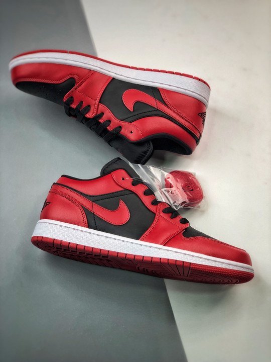 Air Jordan 1 Low ‘Reverse Bred’ Varsity Red/White-Black 553558-606 - Image 3