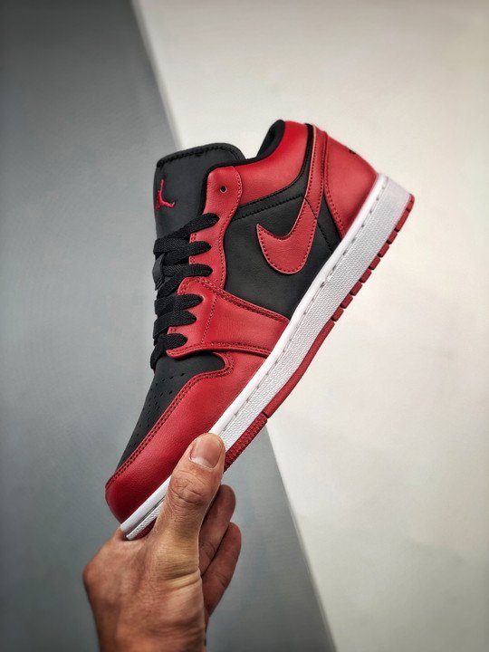 Air Jordan 1 Low ‘Reverse Bred’ Varsity Red/White-Black 553558-606 - Image 5