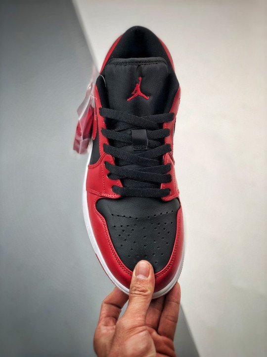 Air Jordan 1 Low ‘Reverse Bred’ Varsity Red/White-Black 553558-606 - Image 6