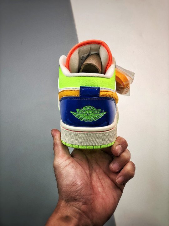 Air Jordan 1 Low ‘Hoops’ White/Coconut Milk-Shadow Green-Laser Orange - Image 8