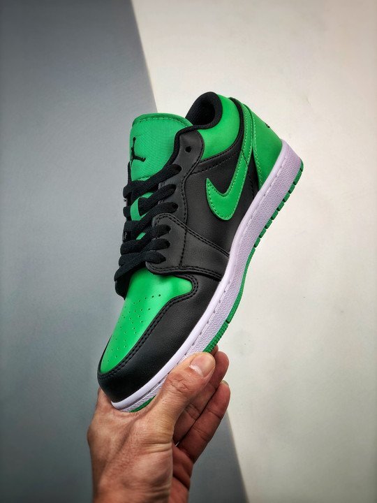 Air Jordan 1 Low Black/Lucky Green-White 553558-065 - Image 5