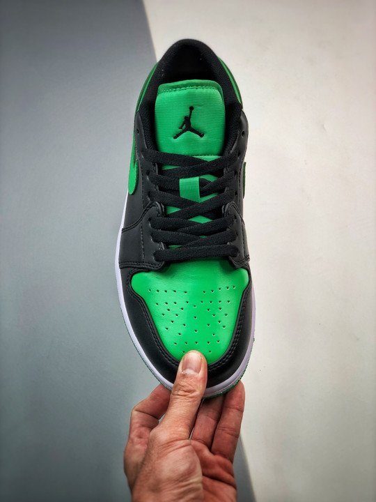Air Jordan 1 Low Black/Lucky Green-White 553558-065 - Image 6
