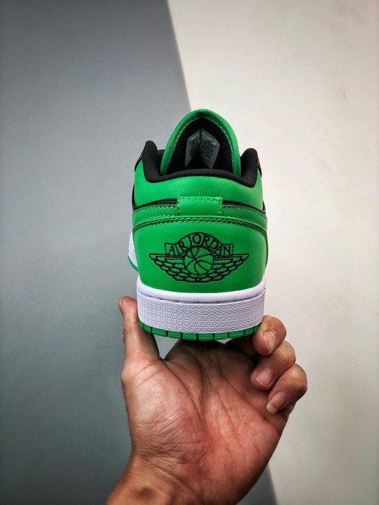 Air Jordan 1 Low Black/Lucky Green-White 553558-065 - Image 8