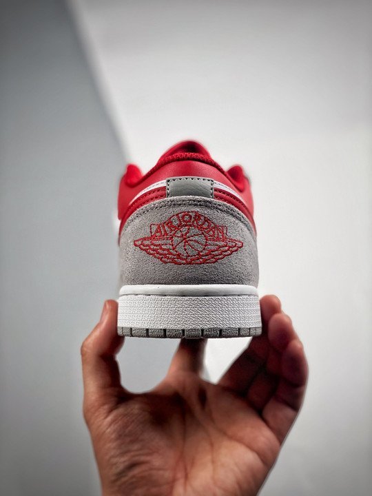 Air Jordan 1 Low Light Smoke Grey/White-Gym Red DC6991-016 - Image 7