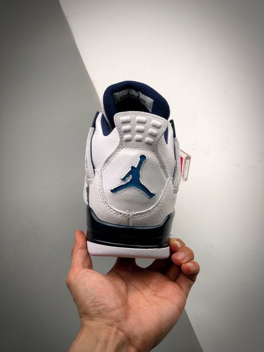 Air Jordan 4 Retro White/Legend Blue-Midnight Navy - Image 8