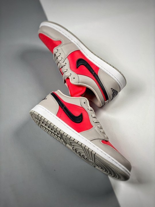 Air Jordan 1 Low Light Iron Ore/Black-Siren Red - Image 4
