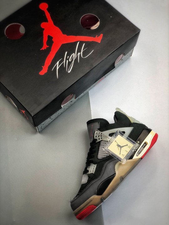 Off-White x Air Jordan 4 Bred - Image 5