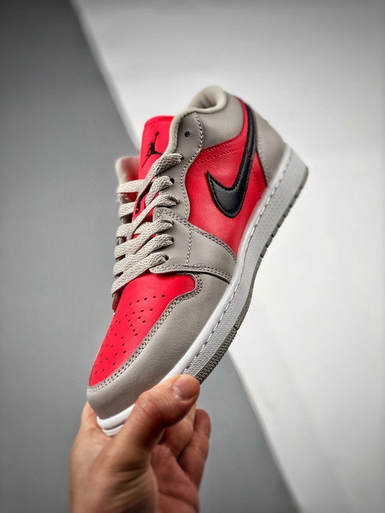 Air Jordan 1 Low Light Iron Ore/Black-Siren Red - Image 5