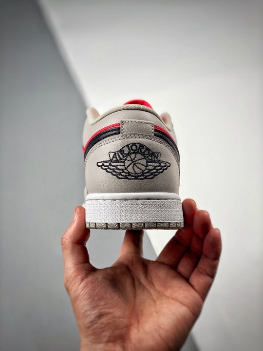 Air Jordan 1 Low Light Iron Ore/Black-Siren Red - Image 7