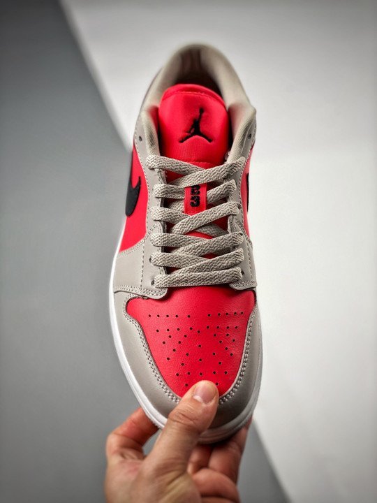 Air Jordan 1 Low Light Iron Ore/Black-Siren Red - Image 6