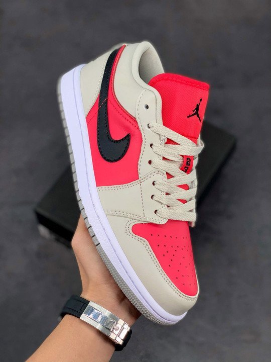 Air Jordan 1 Low Light Iron Ore/Black-Siren Red - Image 9