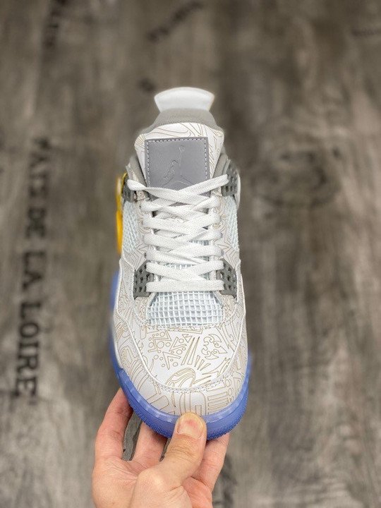 Air Jordan 4 ” Laser” White/Chrome-Metallic Silver - Image 3