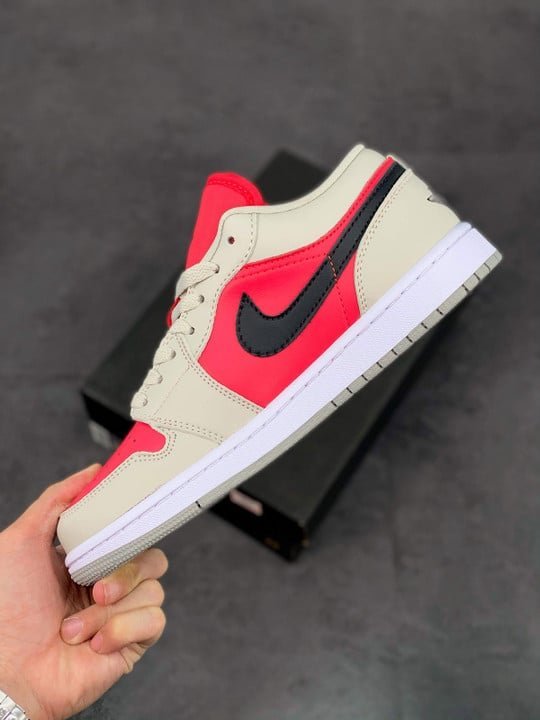 Air Jordan 1 Low Light Iron Ore/Black-Siren Red - Image 12