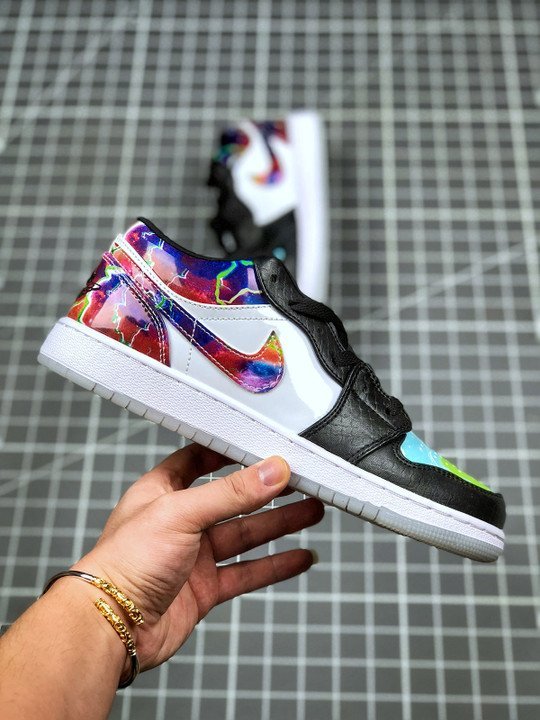 Air Jordan 1 Low Galaxy Prints Black CW7309-090 - Image 4