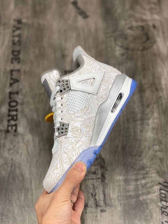 Air Jordan 4 ” Laser” White/Chrome-Metallic Silver - Image 6