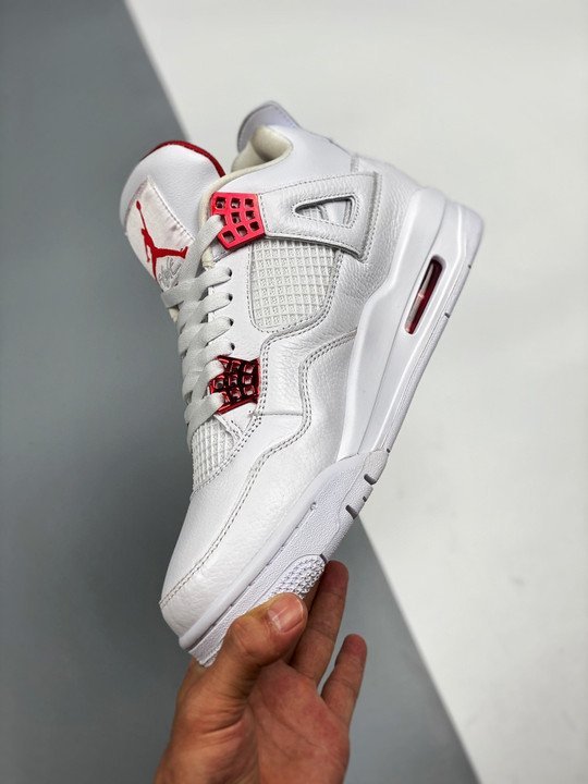 Air Jordan 4 White/Metallic Silver-University Red - Image 5