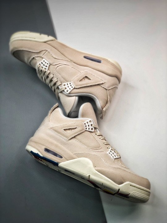 Air Jordan 4 ” Canvas” Sail/Cement Grey-Fire Red - Image 4