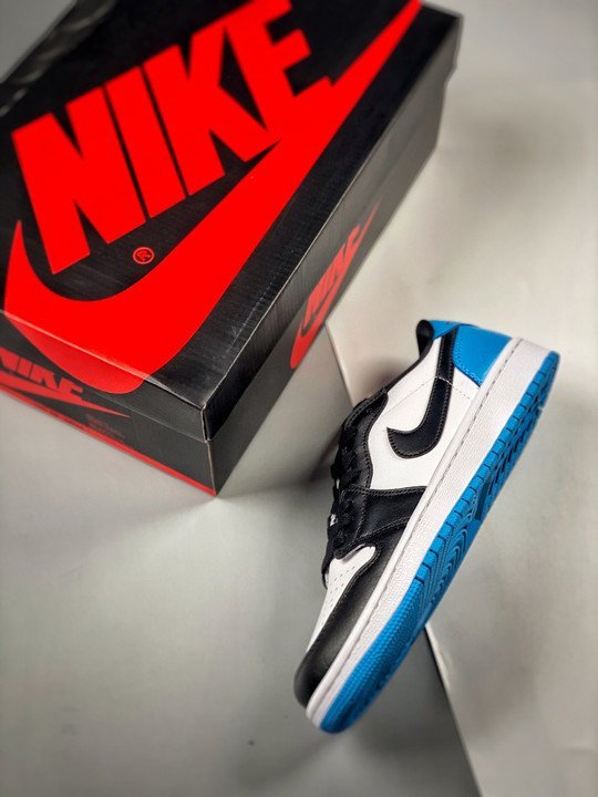 Air Jordan 1 Low OG ” UNC” White/Dark Powder Blue-Black CZ0790-104 - Image 3