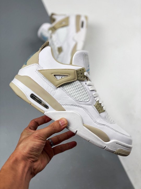Air Jordan 4 ” Linen” White/Boarder Blue-Light Sand - Image 3