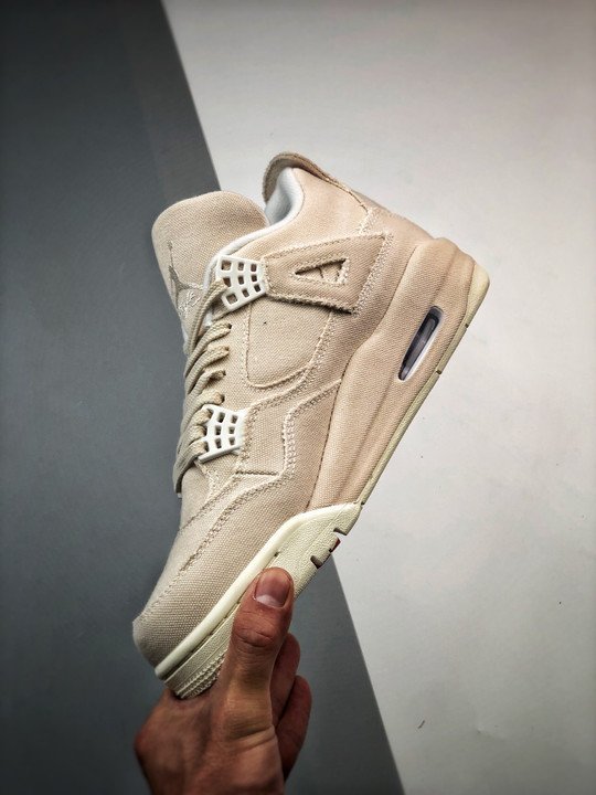 Air Jordan 4 ” Canvas” Sail/Cement Grey-Fire Red - Image 5