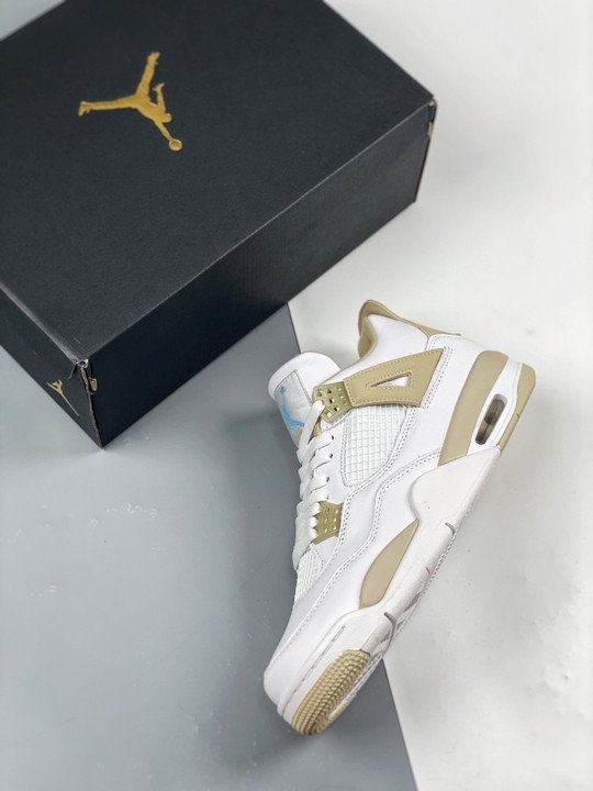 Air Jordan 4 ” Linen” White/Boarder Blue-Light Sand - Image 2