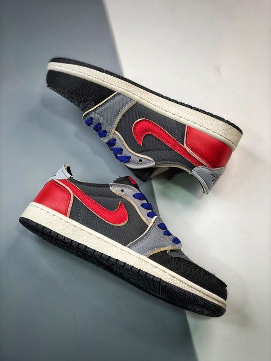 Air Jordan 1 Low OG EX Black/Dark Smoke Grey-Red - Image 4