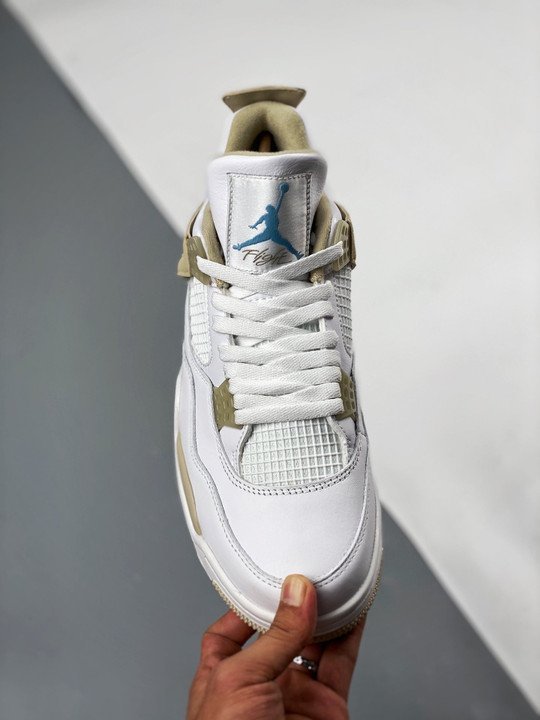 Air Jordan 4 ” Linen” White/Boarder Blue-Light Sand - Image 6