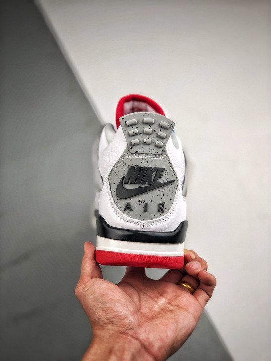 Air Jordan 4 ” What The” White/Fire Red-Tech Grey-Military Blue - Image 6