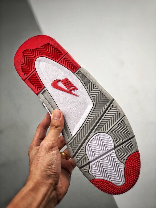 Air Jordan 4 ” What The” White/Fire Red-Tech Grey-Military Blue - Image 7