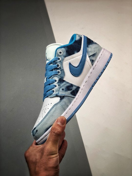 Air Jordan 1 Low ” Washed Denim” White/Dutch Blue DM8947-100 - Image 5