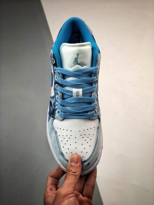 Air Jordan 1 Low ” Washed Denim” White/Dutch Blue DM8947-100 - Image 6