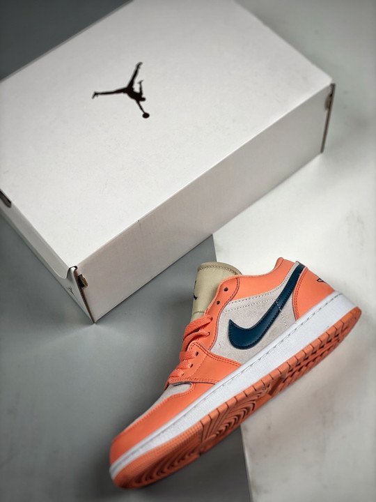 Air Jordan 1 Low Light Madder Root/Dark Teal Green DC0774-800 - Image 3