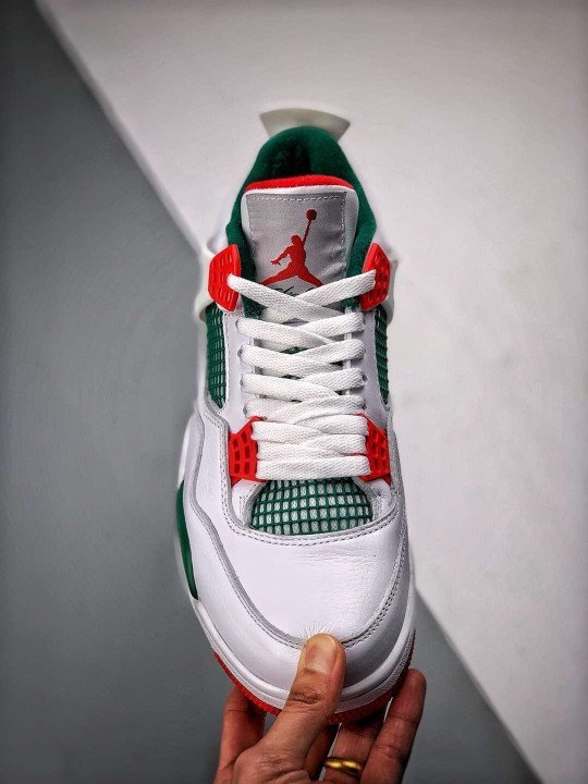 Air Jordan 4 Retro ” Do The Right Thing” White/Gorge Green-Varsity Red - Image 2