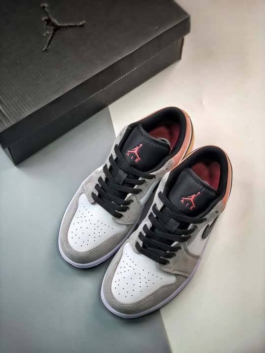 Air Jordan 1 Low Black/Magic Ember-Sundial-White DX4334-008 - Image 3