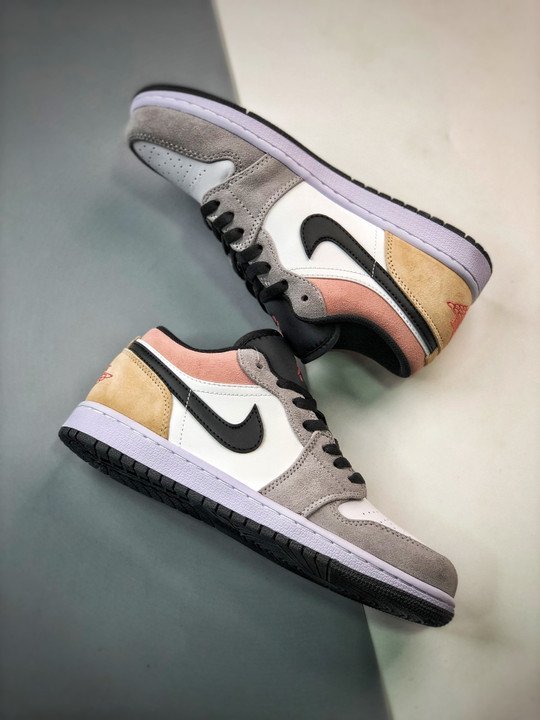 Air Jordan 1 Low Black/Magic Ember-Sundial-White DX4334-008 - Image 4