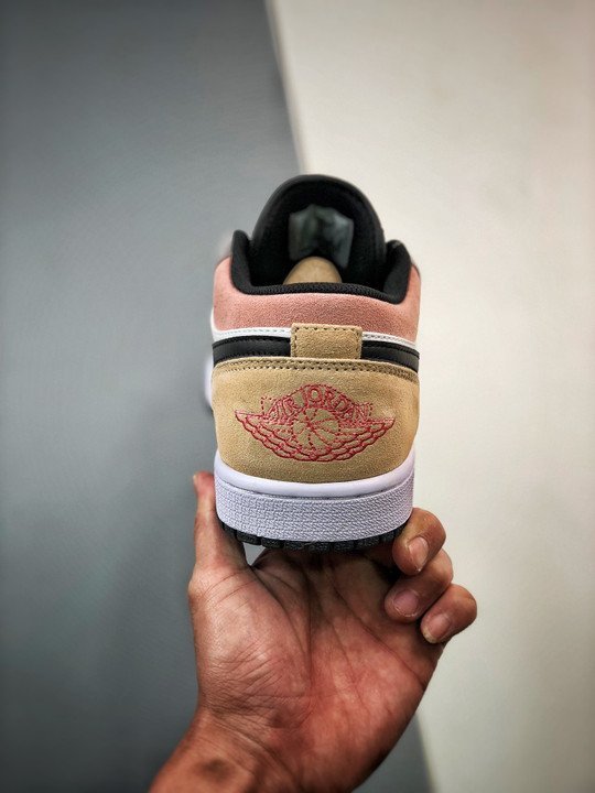 Air Jordan 1 Low Black/Magic Ember-Sundial-White DX4334-008 - Image 8