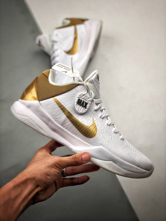 Nike Zoom Kobe 5 ? Big Stage Home ? White/Metallic Gold - Image 4