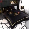 Chanel black luxury brand high-end bedding sets, bedroom decor , thanksgiving decorations for home best luxury bed sets gift thankgivings and christmas Bedding Sets