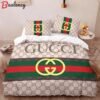 Gucci new brown limited luxury brand high-end bedding sets, bedroom decor , thanksgiving decorations for home best luxury bed sets gift thankgivings and christmas Bedding Sets