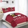 Gucci   red micky mouse luxury bed sheets Bedding Sets home decor duvet bed linen bedclothes bedspread bedroom idea sheets blankets covers
