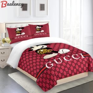 Gucci   red micky mouse luxury bed sheets Bedding Sets home decor duvet bed linen bedclothes bedspread bedroom idea sheets blankets covers