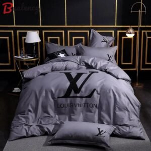 Louis vuitton grey luxury brand high-end   lv   Bedding Sets bedspread bedroom idea covers duvet blankets home decor bed linen sheets bedclothes