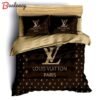 Louis vuitton brown luxury brand bedding set for bedroom luxury bedspread duvet cover set with pillowcases home decoration Bedding Sets