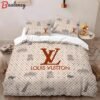 Louis vuitton red logo luxury brand high-end bedding sets lv, bedroom decor , thanksgiving decorations for home best luxury bed sets gift thankgivings and christmas Bedding Sets