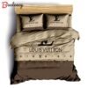 Ouis vuitton brown luxury brand fashion premium bedding set bedspread duvet cover set Bedding Sets