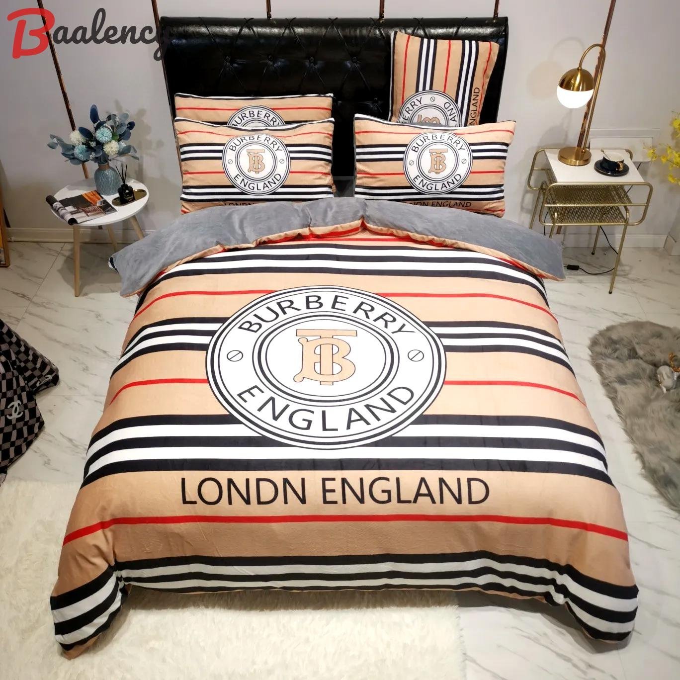 Burberry bedding 3d printed bedding sets quilt sets duvet cover luxury brand bedding decor bedroom sets best luxury bed sets gift thankgivings and christmas Bedding Sets