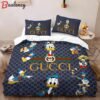 Gucci donald new fashion logo premium luxury brand high-end bedding sets lv, bedroom decor , thanksgiving decorations for home best luxury bed sets gift thankgivings and christmas Bedding Sets